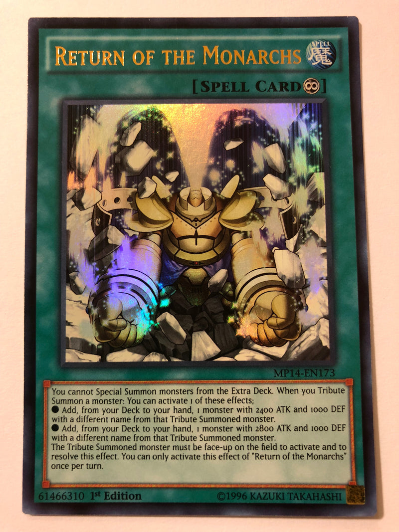 Yugioh Return of the Monarchs MP14-EN173 Ultra Rare 1st Edition Near Mint