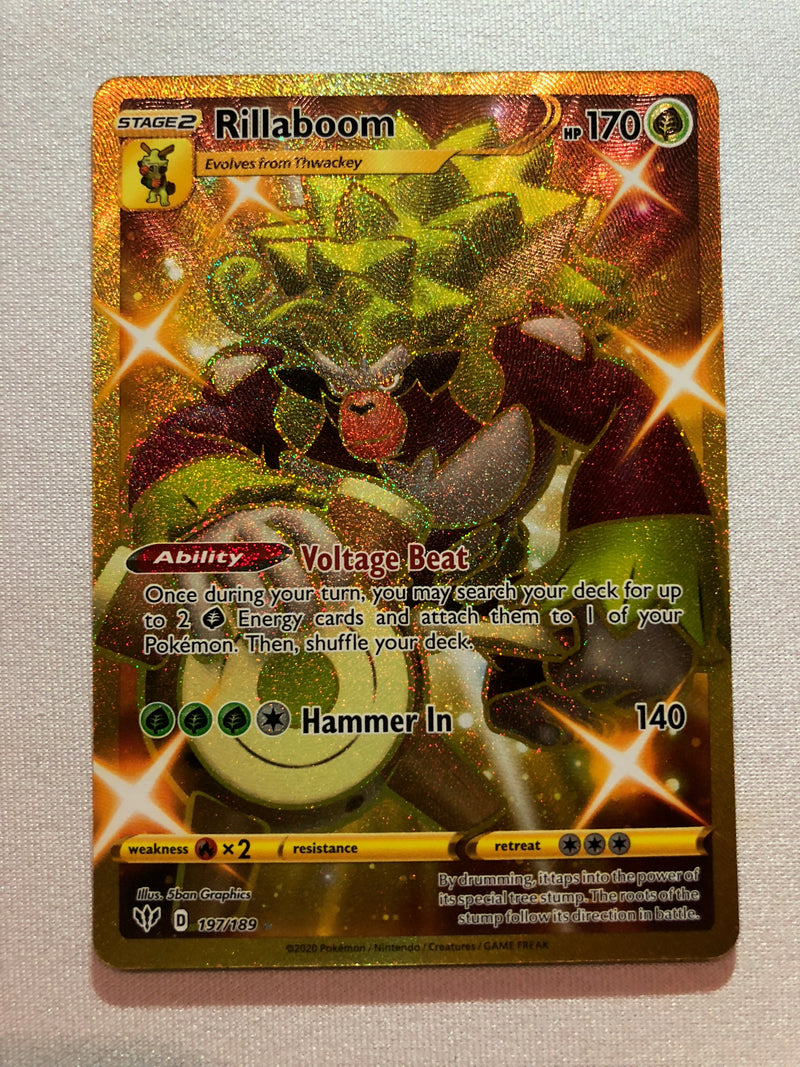 Rillaboom 197/189 Darkness Ablaze Holo Secret Rare Pokemon Card Near M Rillaboom 197/189 Darkness Ablaze Holo Secret Rare Pokemon Card Near M