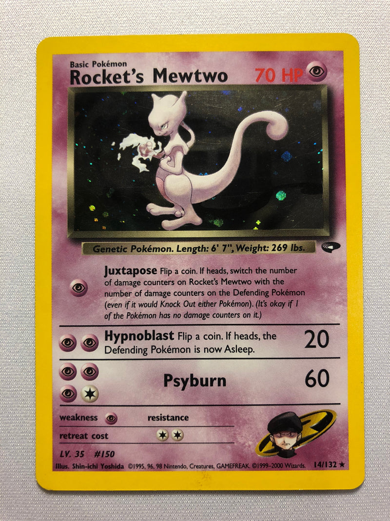Rocket's Mewtwo 14/132 Holo Rare Gym Challenge Pokemon Card Near Mint