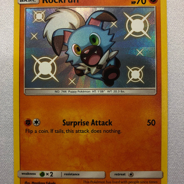 Rockruff SV23/SV94 Hidden Fates Shiny Holo Rare Pokemon Card Near Mint