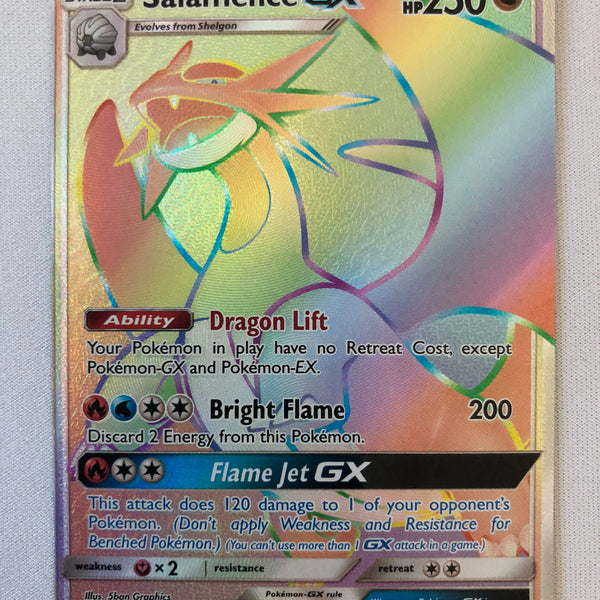rare pokemon cards gx Salamence GX 73/70 Rainbow Secret Rare Pokemon Card Near Mint