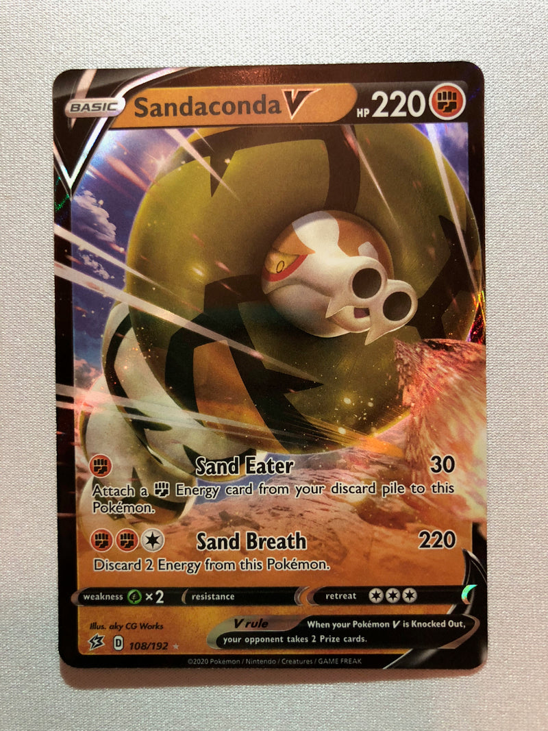 Sandaconda V 108/192 Holo Ultra Rare Rebel Clash Pokemon Card Near Mint
