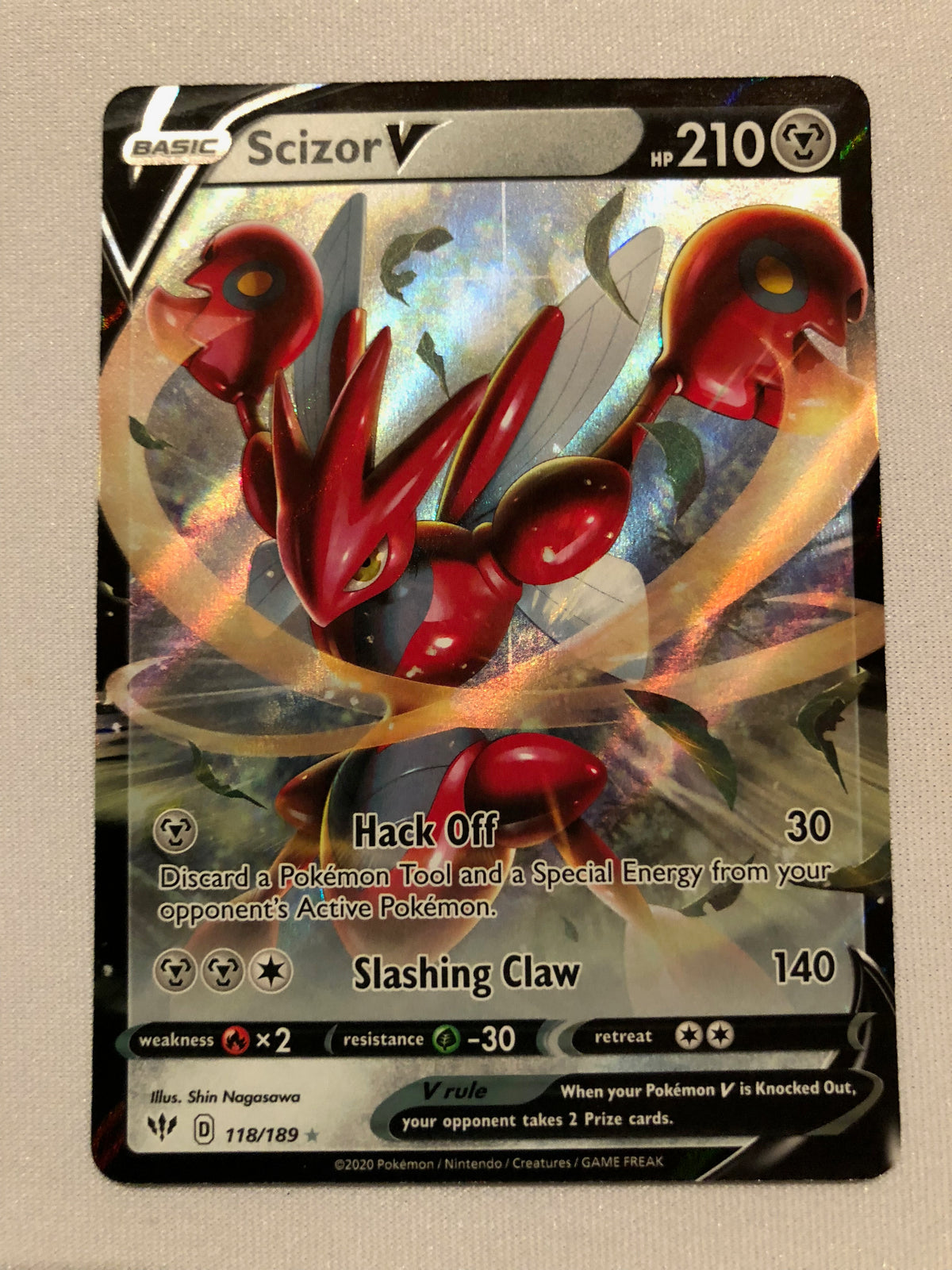 scizor v pokemon card Pokemon Darkness Ablaze Ultra Rare Holo Scizor V #118