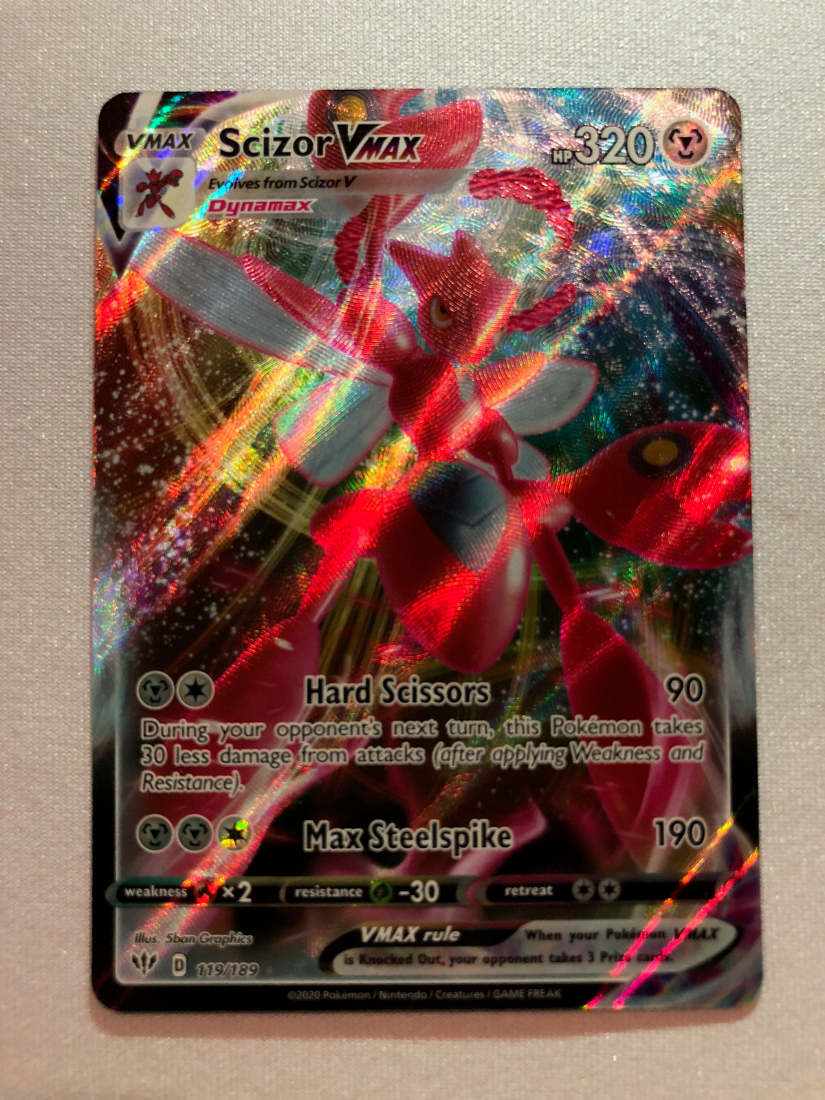 Scizor VMAX 119/189 Darkness Ablaze Holo Ultra Rare Pokemon Card Near Scizor VMAX 119/189 Darkness Ablaze Holo Ultra Rare Pokemon Card Near