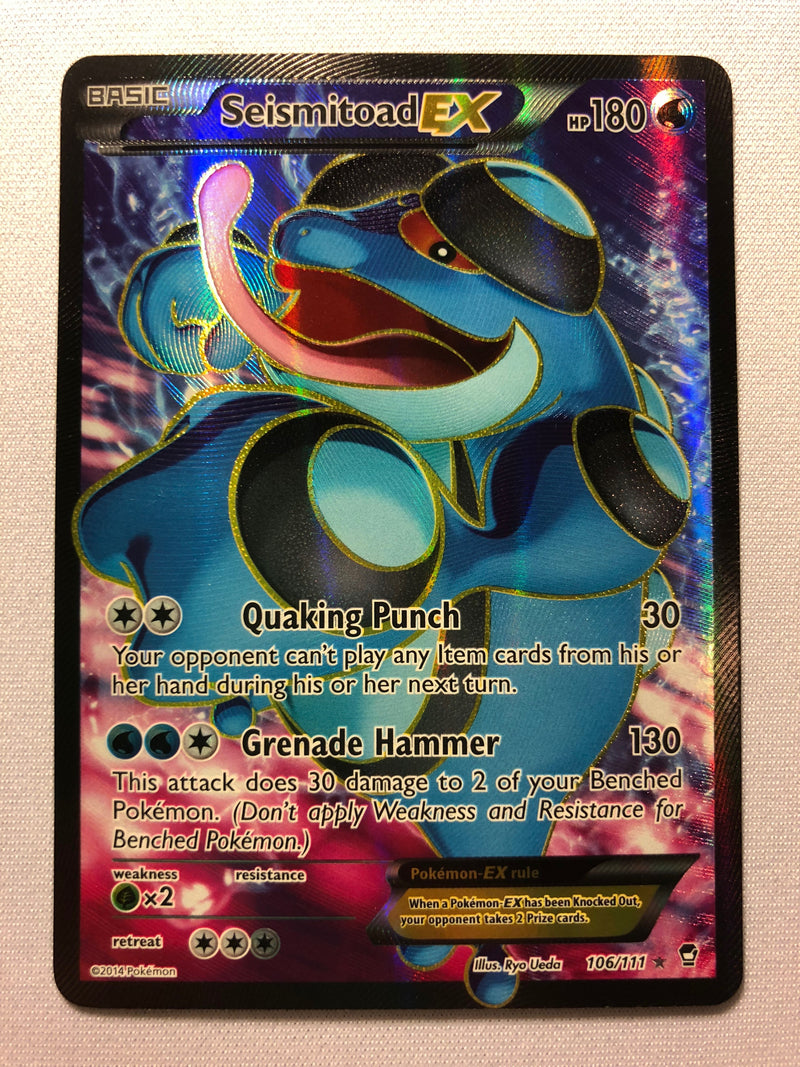 seismitoad pokemon card Seismitoad EX 106/111 Full Art Furious Fists Holo Rare Pokemon Card Ne