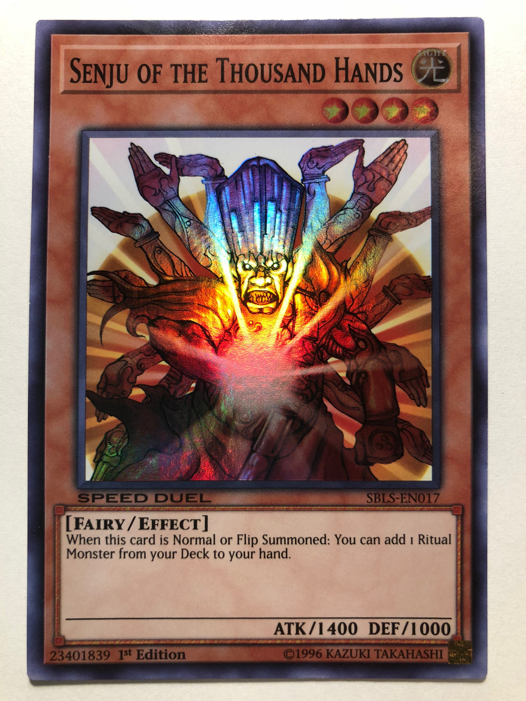 these hands yugioh card Yugioh Senju of the Thousand Hands SBLS-EN017 Super Rare 1st Edition N