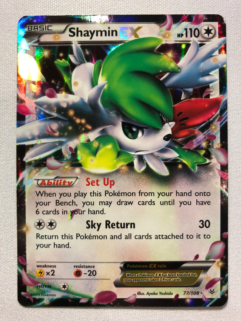 Shaymin EX 77/108 Holo Ultra Rare XY Roaring Skies Pokemon Card Near Mint