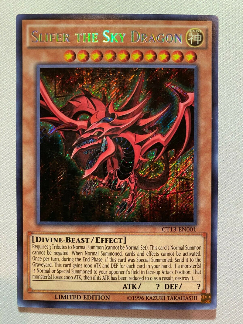 Yugioh Slifer The Sky Dragon CT13-EN001 Limited Edition Secret Rare Ne Yugioh Slifer The Sky Dragon CT13-EN001 Limited Edition Secret Rare Ne
