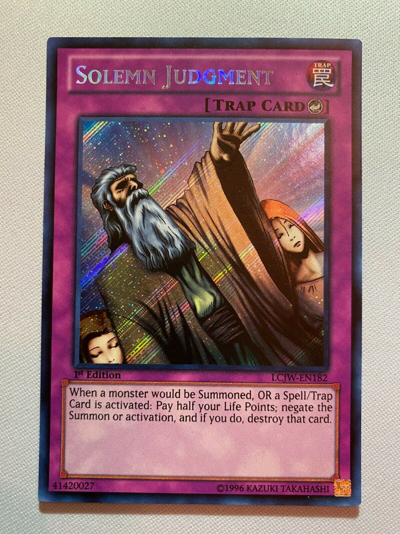 Yugioh Solemn Judgment LCJW-EN182 1st Edition Secret Rare Near Mint Yugioh Solemn Judgment LCJW-EN182 1st Edition Secret Rare Near Mint