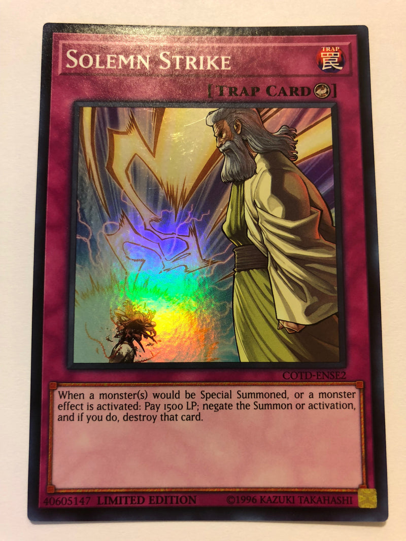 Yugioh Solemn Strike COTD-ENSE2 Limited Edition Super Rare Near Mint