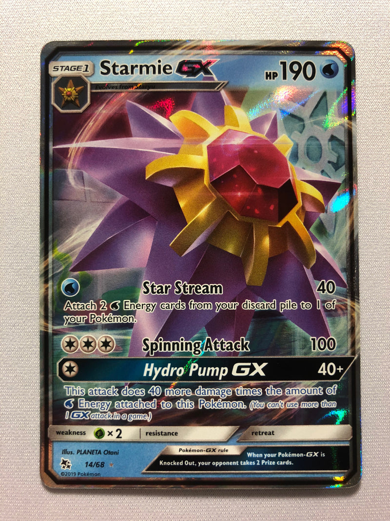 starmie gx pokemon card Starmie GX 14/68 Hidden Fates Holo Ultra Rare Pokemon Card Near Mint