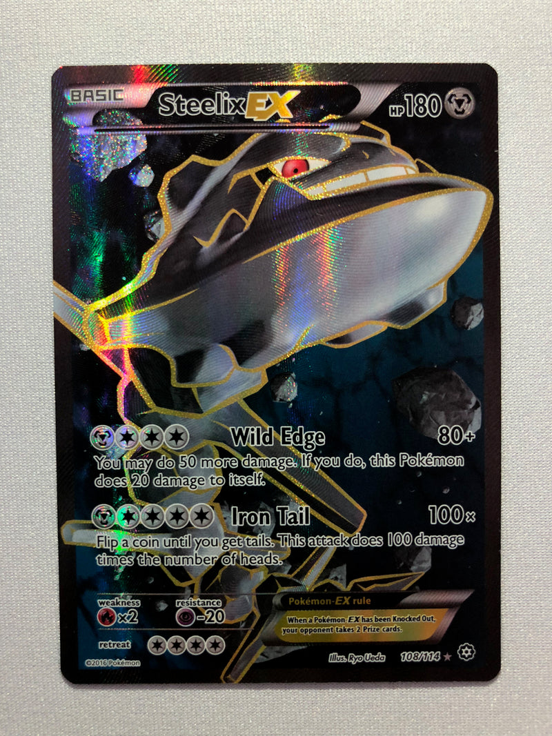 Steelix EX 108/114 Pokemon TCG Steam Siege Holo Rare Full Art Pokemon Card Near Mint
