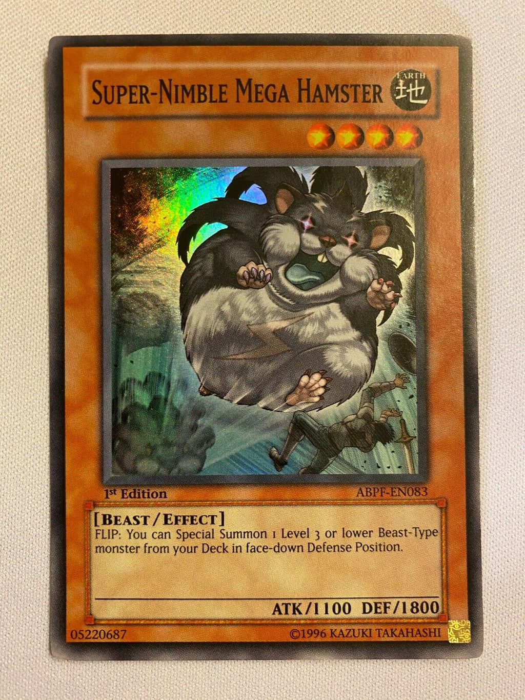 Yugioh Super-Nimble Mega Hamster ABPF-EN083 1st Edition Super Rare Nea Yugioh Super-Nimble Mega Hamster ABPF-EN083 1st Edition Super Rare Nea