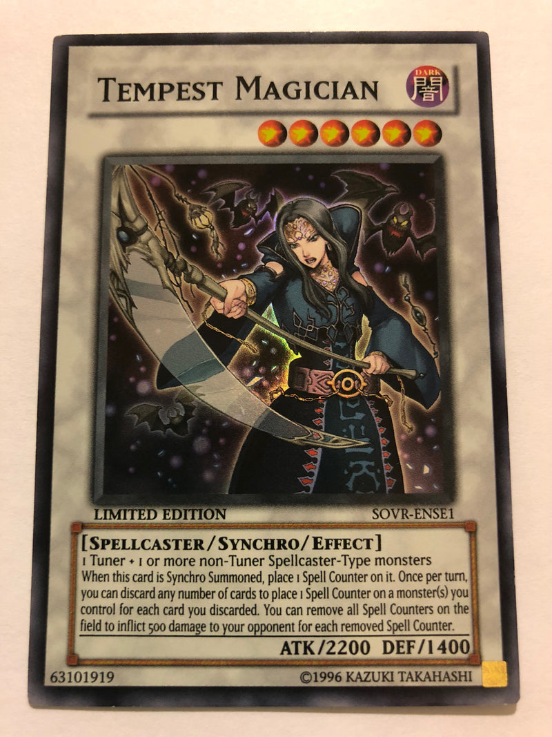 Yugioh Tempest Magician SOVR-ENSE1 Limited Edition Super Rare Near Mint