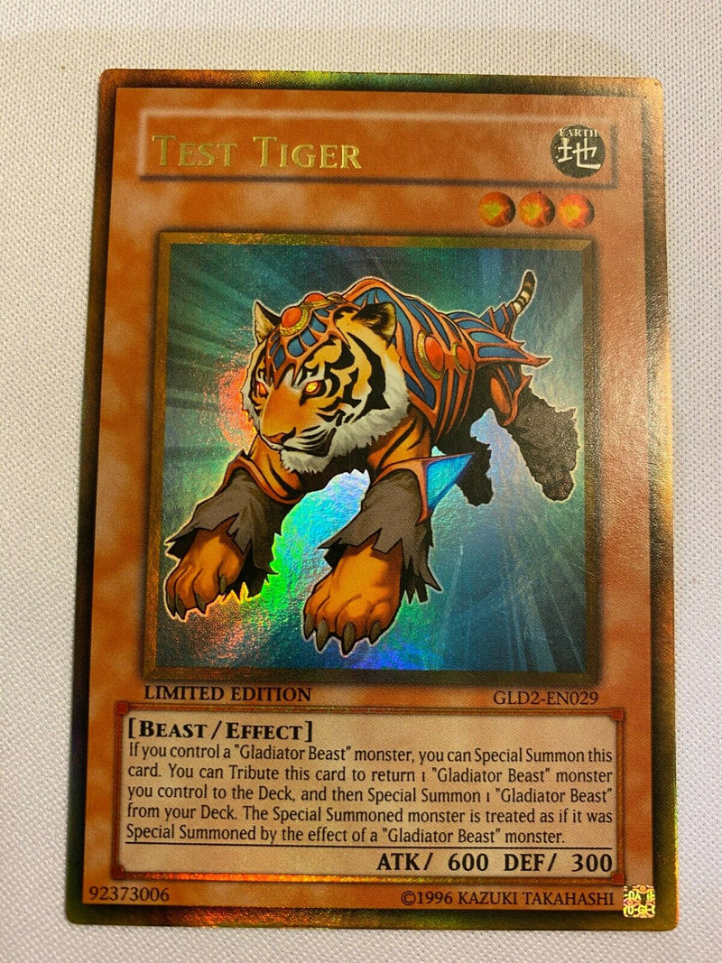 Yugioh Test Tiger GLD2-EN029 Limited Edition Gold Ultra Rare Near Mint