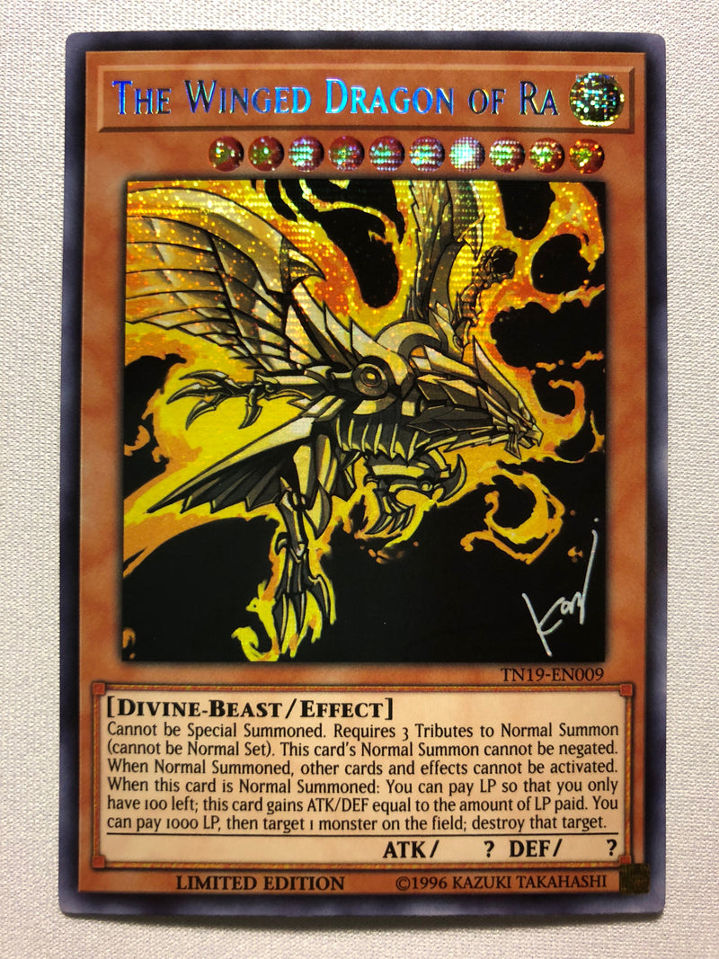 Yugioh The Winged Dragon Of RA TN19-EN009 Prismatic Secret Rare Near Mint