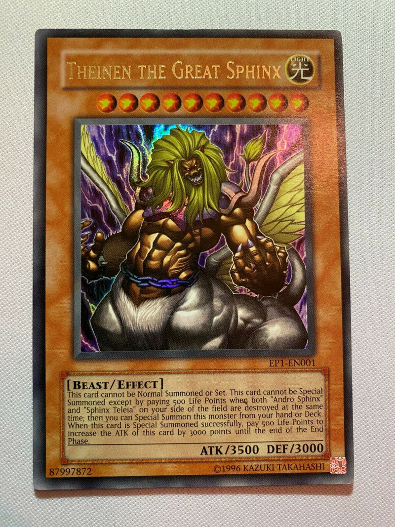 Yugioh Theinen the Great Sphinx EP1-EN001 Ultra Rare Promo Edition Near Mint