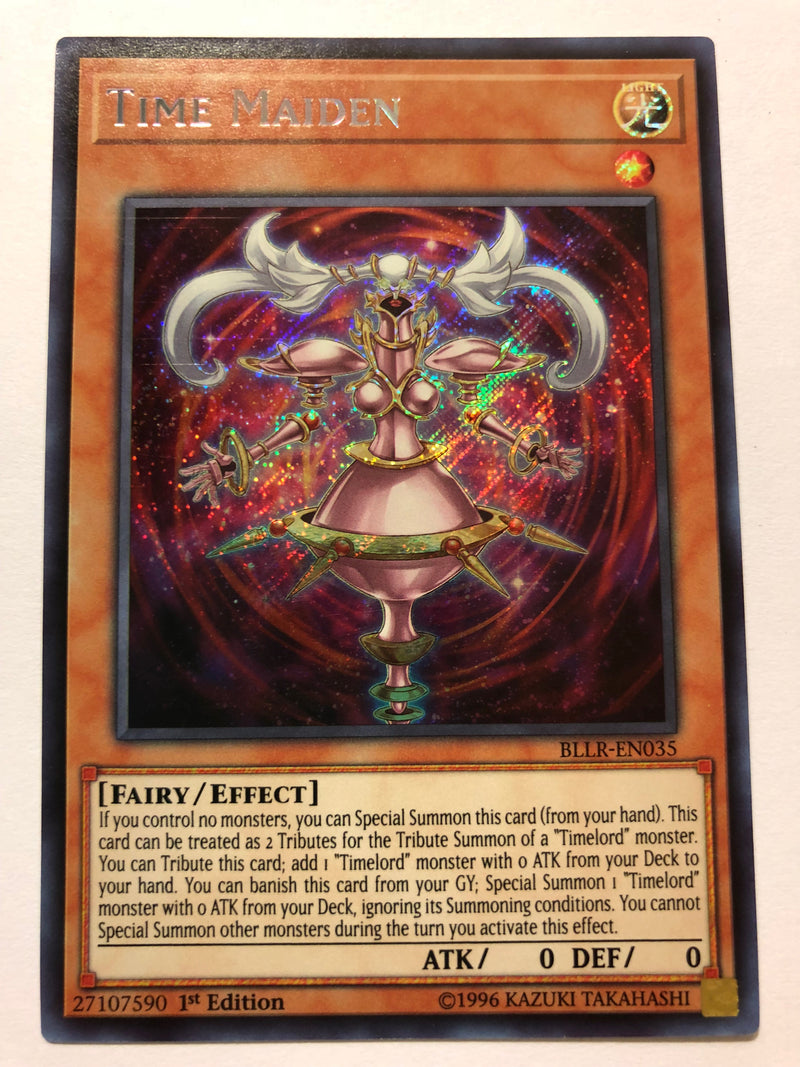 Yugioh Time Maiden BLLR-EN035 Secret Rare 1st Edition Near Mint