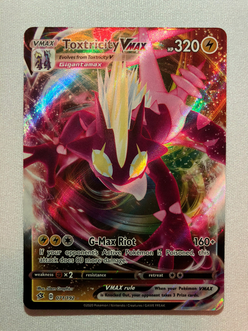 Toxtricity VMAX 071/192 Rebel Clash Full Art Ultra Holo Rare Pokemon C Toxtricity VMAX 071/192 Rebel Clash Full Art Ultra Holo Rare Pokemon C