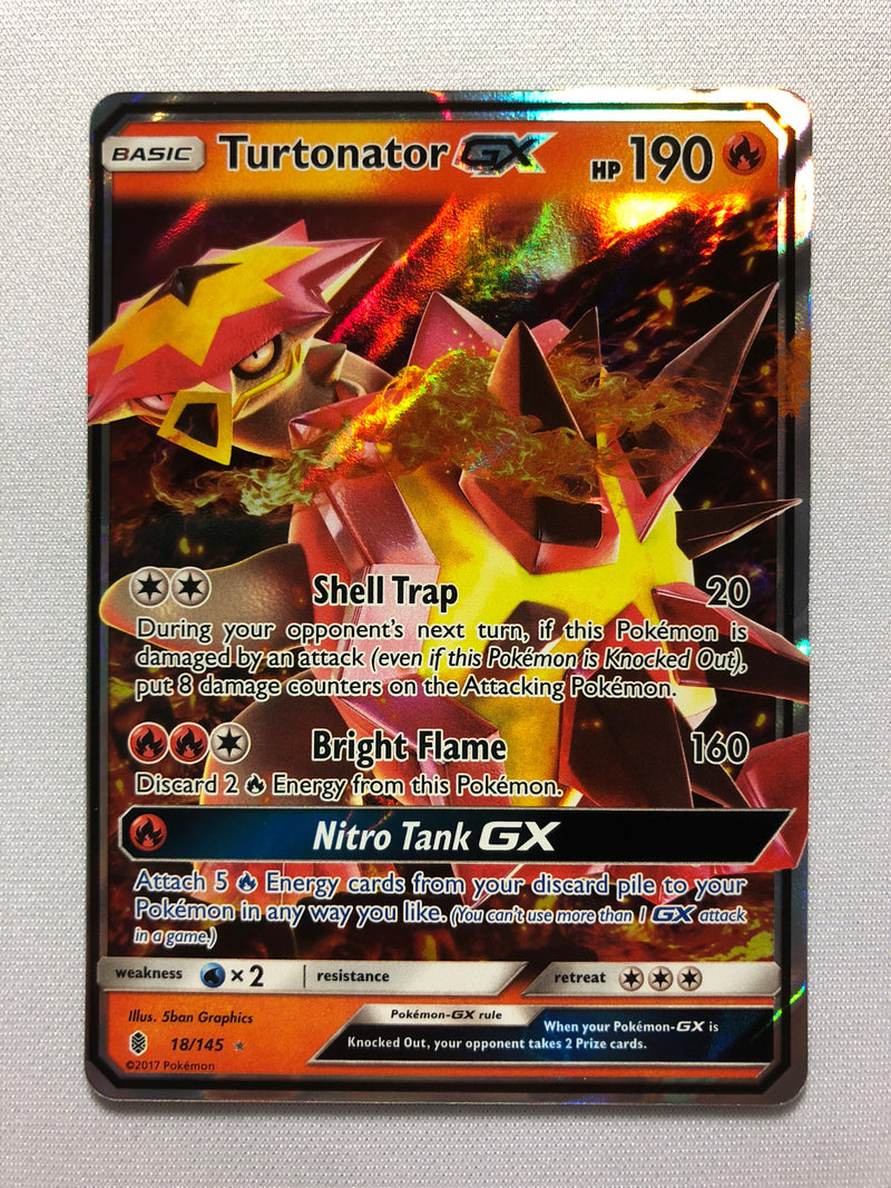 Turtonator GX 18/145 Holo Ultra Rare Full Art Guardians Rising Pokemon Card Near Mint