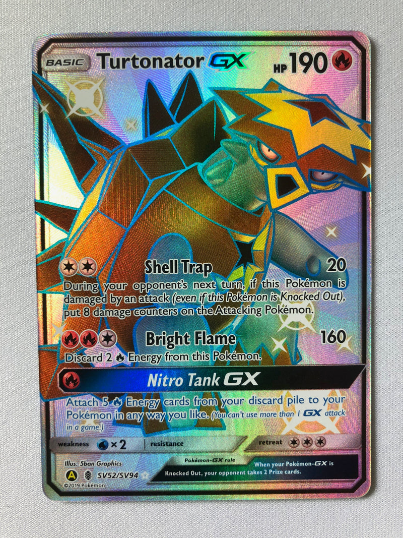 Turtonator GX SV52/SV94 Shiny Ultra Rare Hidden Fates Pokemon Card Near Mint