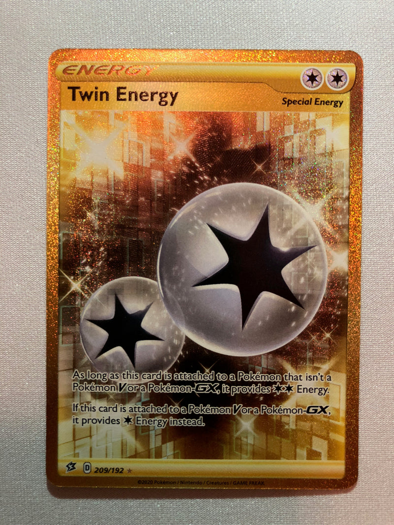 pokemon rebel clash rarest card Twin Energy 209/192 Secret Rare Rebel Clash Pokemon Card Near Mint