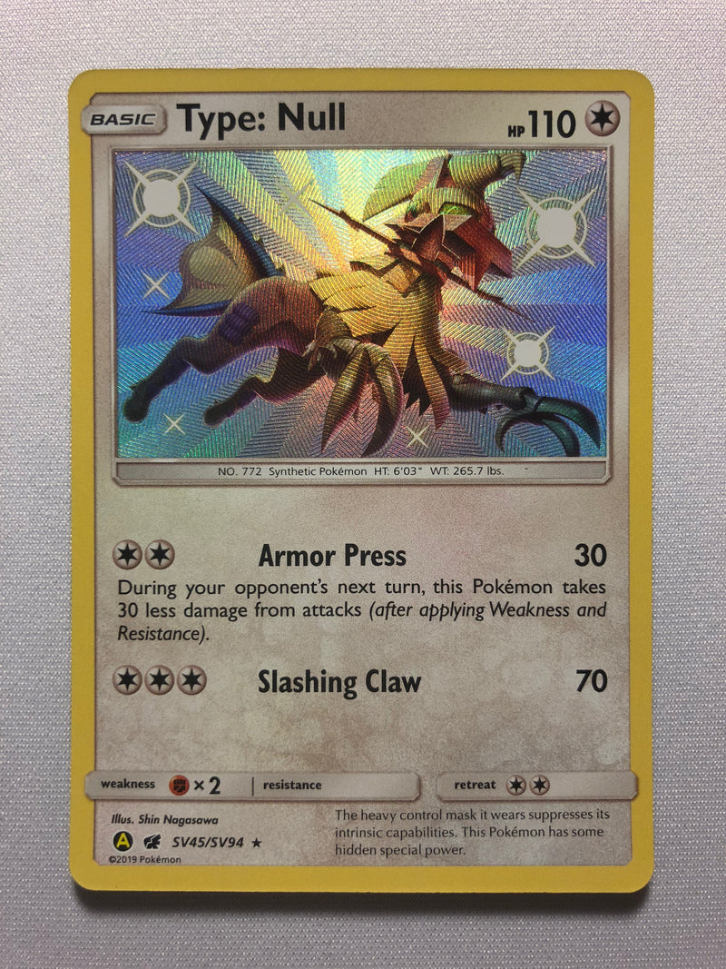 Type Null SV45/SV94 Shiny Hidden Fates Holo Rare Pokemon Card Near Mint