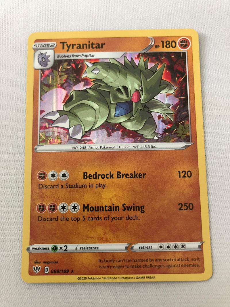 Tyranitar 088/189 Darkness Ablaze Holo Rare Pokemon Card Near Mint