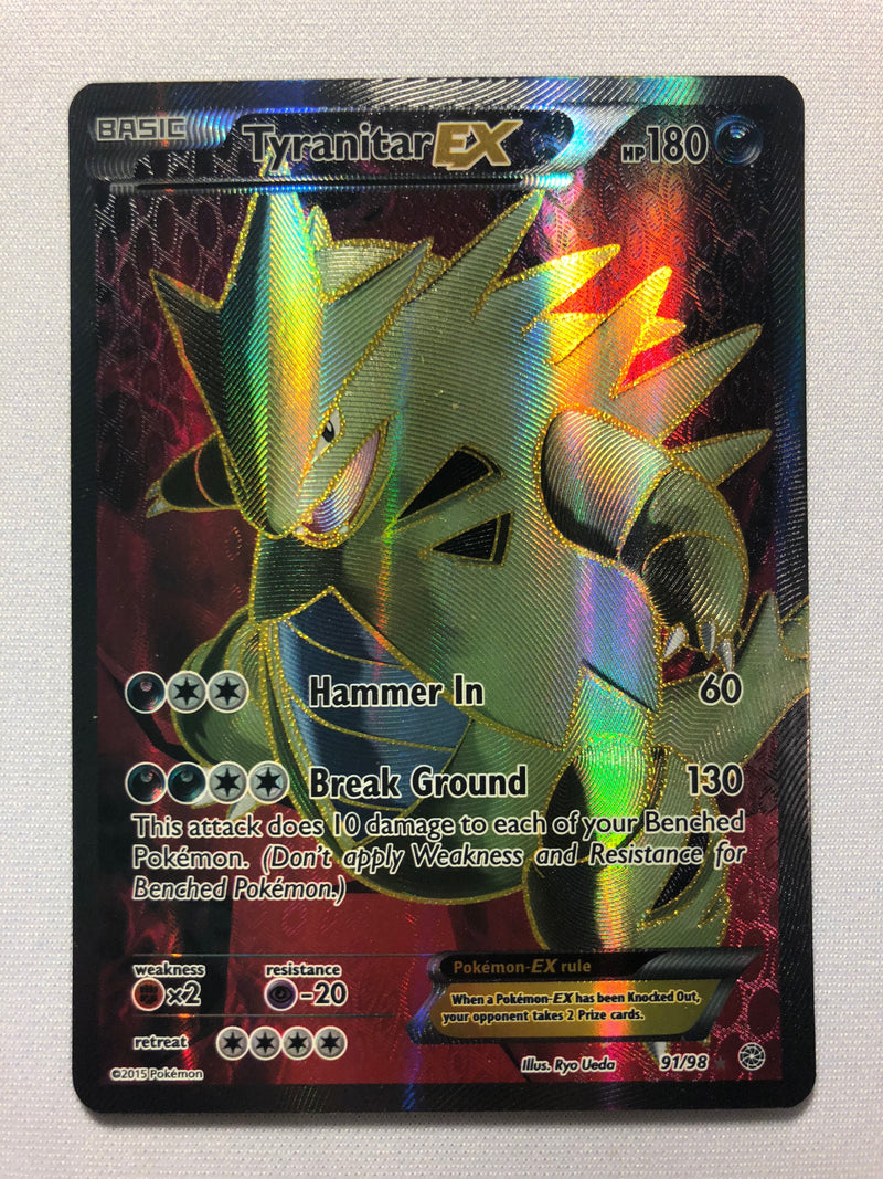 Tyranitar EX 91/98 Full Art Holo Ultra Rare XY Ancient Origins Pokemon Card Near Mint