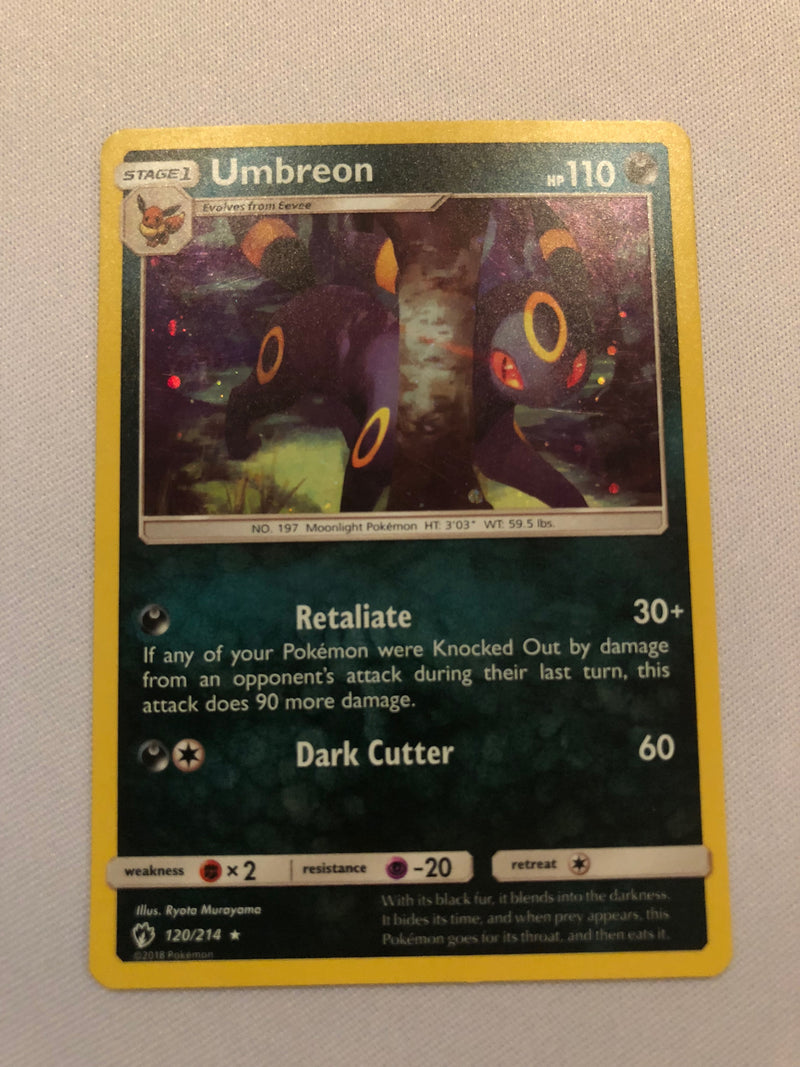 Umbreon 120/214 Alternate Holo Promo Lost Thunder Pokemon Card Near Mint