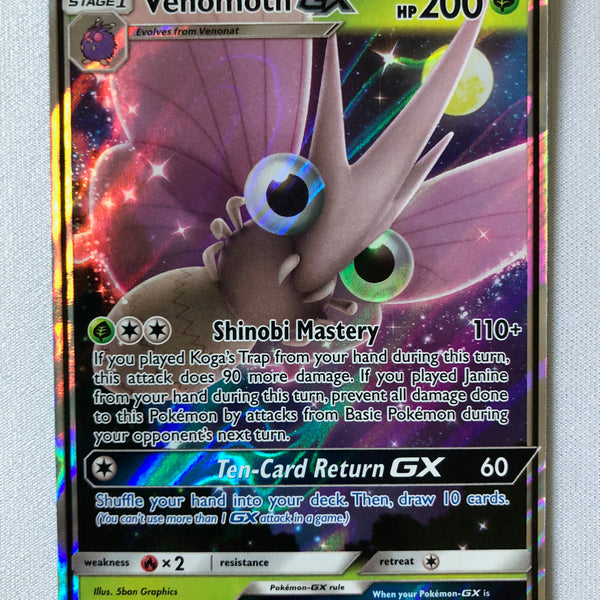 Venomoth GX 12/214 SM Unbroken Bonds Ultra Rare Pokemon Card Near Mint