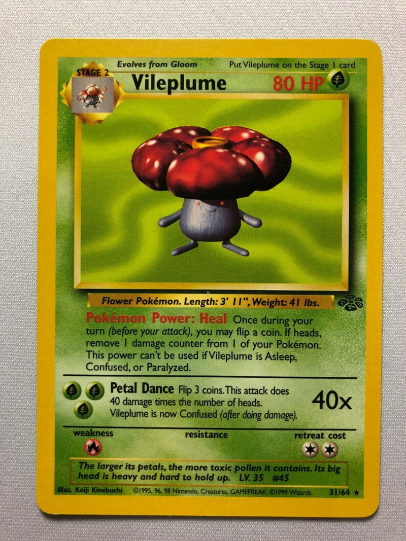 Vileplume 31/64 Jungle Non-Holo Rare Pokemon Card Near Mint