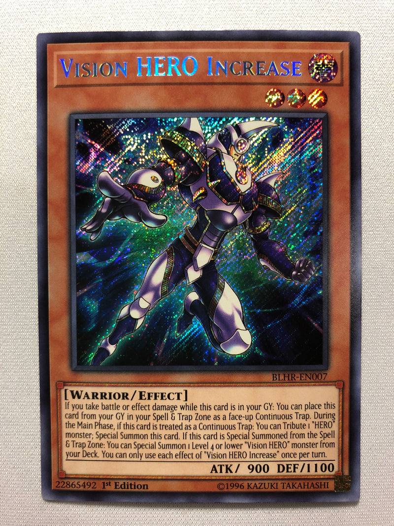 Yugioh Vision Hero Increase BLHR-EN007 Secret Rare 1st Edition Near Mint