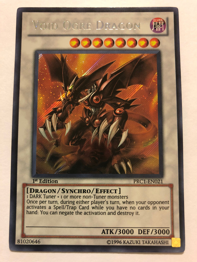 Yugioh Void Ogre Dragon PRC1-EN021 1st Edition Secret Rare Near Mint