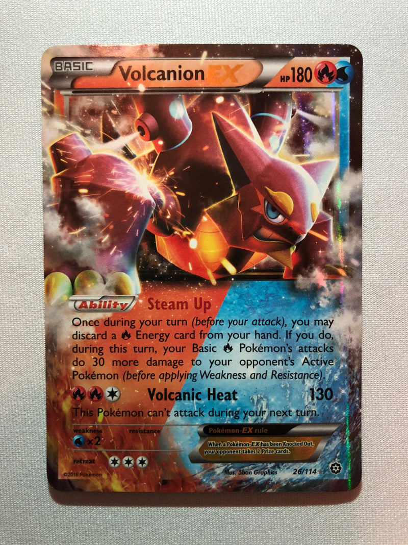 Volcanion EX 26/114 Ultra Rare Holo Steam Siege Pokemon Card Lightly P