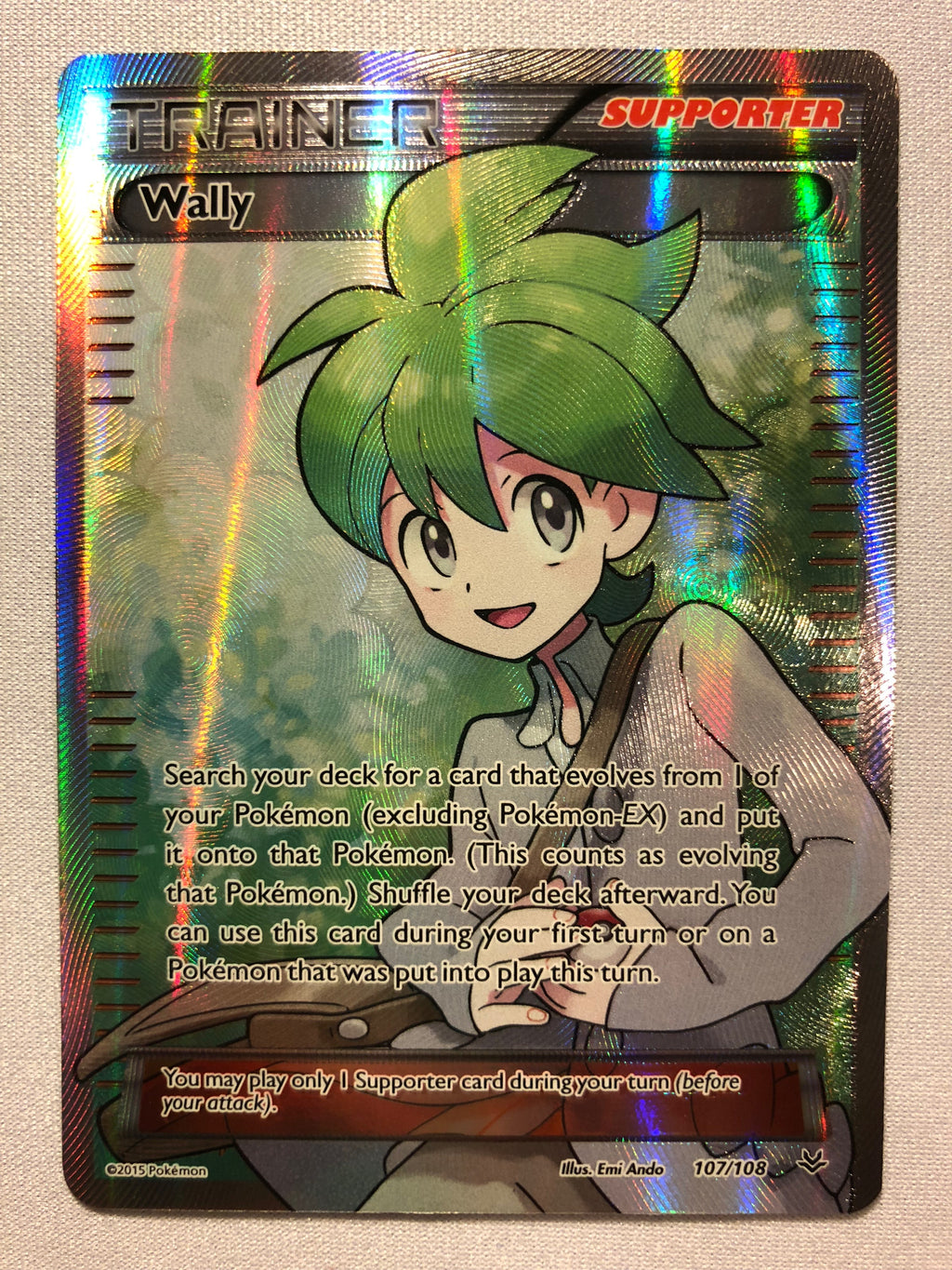 wally pokemon card Wally 107/108 XY Roaring Skies Full Art Pokemon Card Near Mint