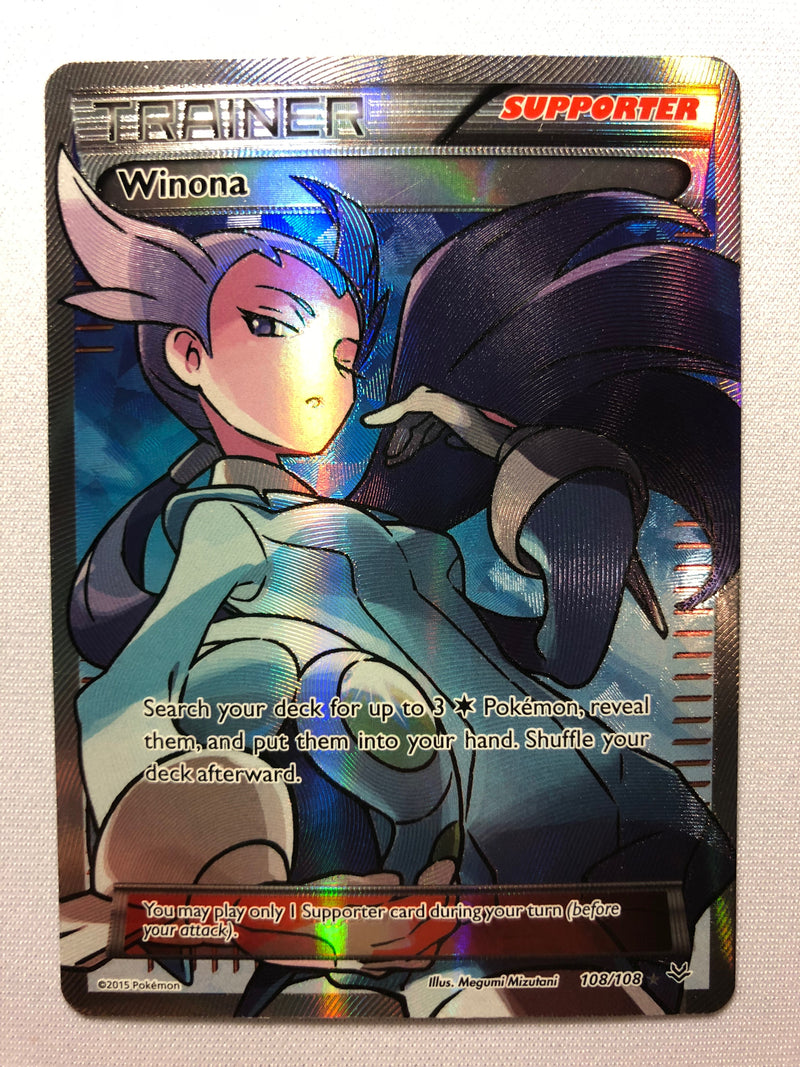 Winona 108/108 Full Art XY Roaring Skies Holo Rare Pokemon Card Near M Winona 108/108 Full Art XY Roaring Skies Holo Rare Pokemon Card Near M