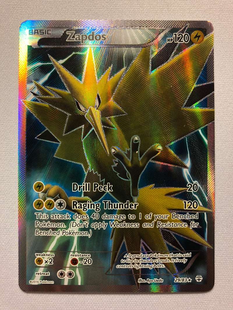 Zapdos 29/83 Holo Rare Pokemon Card Full Art Near Mint