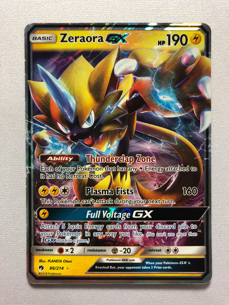Zeraora GX 86/214 SM Lost Thunder Holo Ultra Rare Pokemon Card Near Mi Zeraora GX 86/214 SM Lost Thunder Holo Ultra Rare Pokemon Card Near Mi