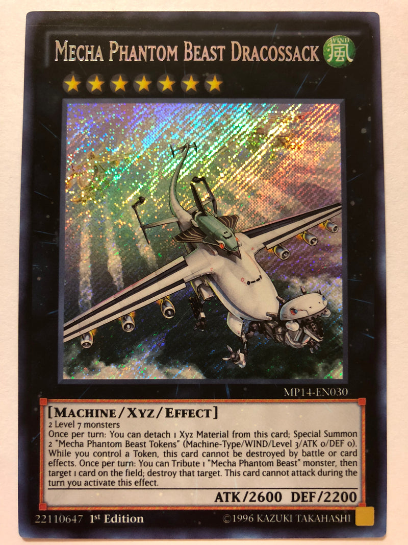Yugioh Mecha Phantom Beast Dracossack MP14-EN030 Secret Rare 1st Editi Yugioh Mecha Phantom Beast Dracossack MP14-EN030 Secret Rare 1st Editi