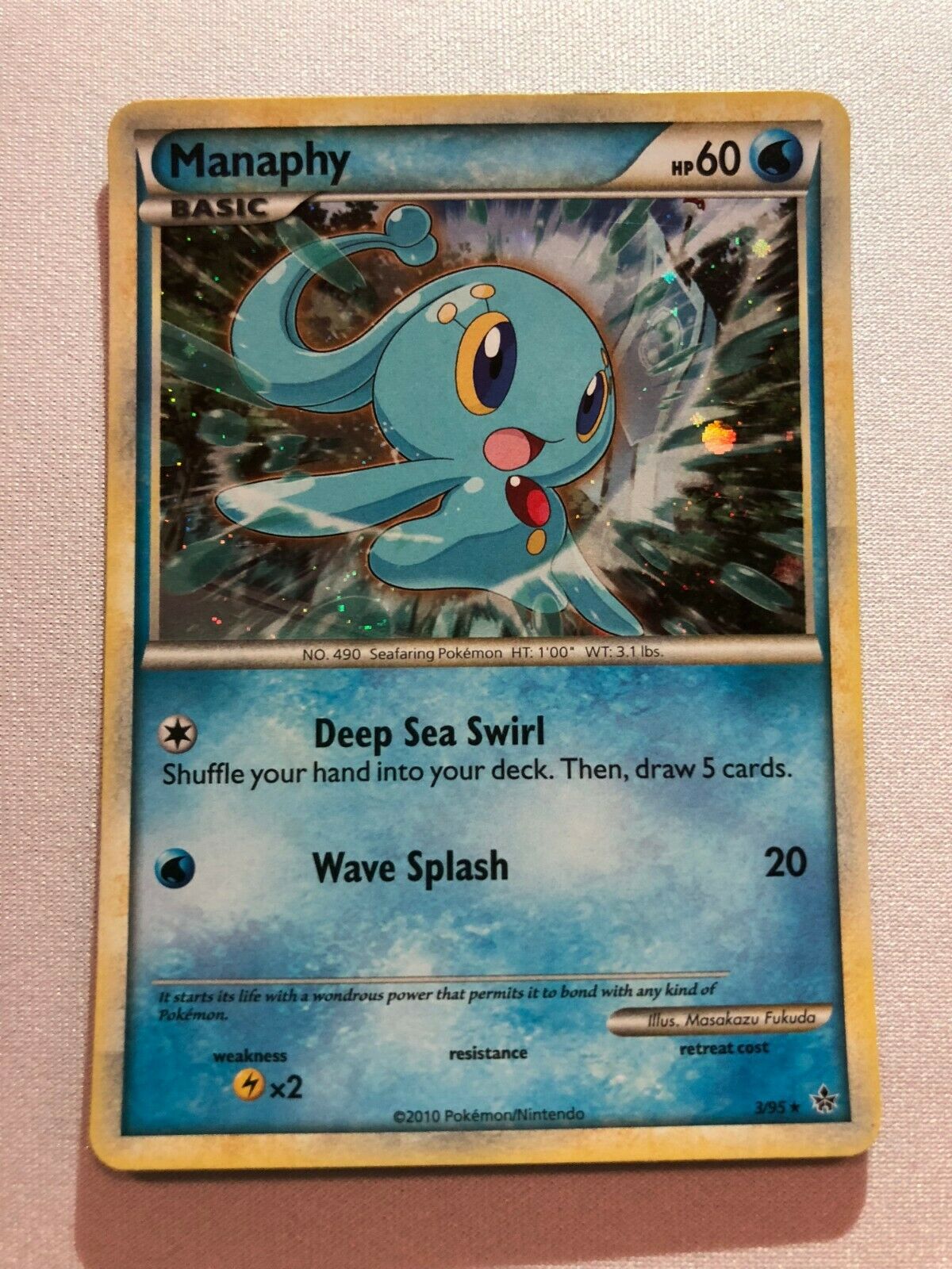 Manaphy 3/95 HGSS Unleashed Holo Rare Pokemon Card Near Mint Manaphy 3/95 HGSS Unleashed Holo Rare Pokemon Card Near Mint