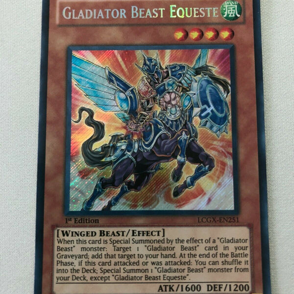 yugioh new gladiator beast cards Yugioh Gladiator Beast Equeste LCGX-EN251 Secret Rare 1st Edition Near
