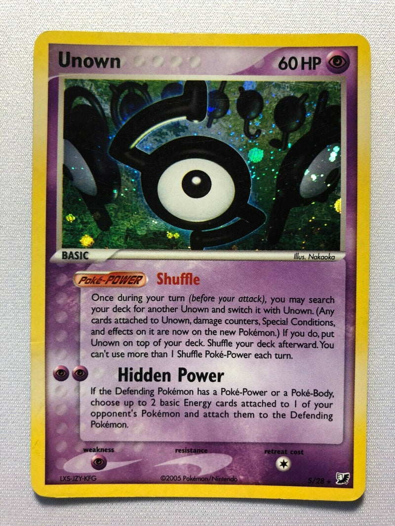 Unown 5/28 2005 Holo Rare Pokemon Card Near Mint Unown 5/28 2005 Holo Rare Pokemon Card Near Mint