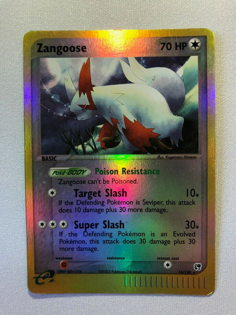 Zangoose 14/100 Reverse Holo Pokemon Card Near Mint