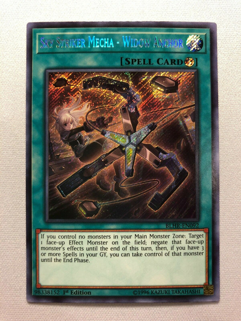 Yugioh Sky Striker Mecha - Widow Anchor BLHR-EN092 Secret Rare 1st Edi Yugioh Sky Striker Mecha - Widow Anchor BLHR-EN092 Secret Rare 1st Edi