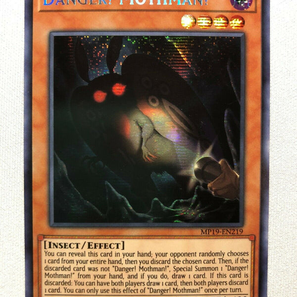 Yugioh Danger! Mothman! MP19-EN219 Prismatic Secret Rare 1st Edition N