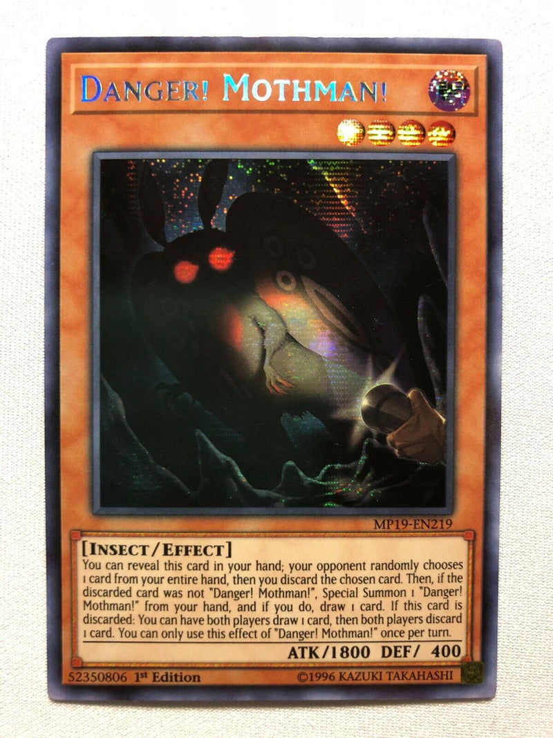Yugioh Danger! Mothman! MP19-EN219 Prismatic Secret Rare 1st Edition N Yugioh Danger! Mothman! MP19-EN219 Prismatic Secret Rare 1st Edition N