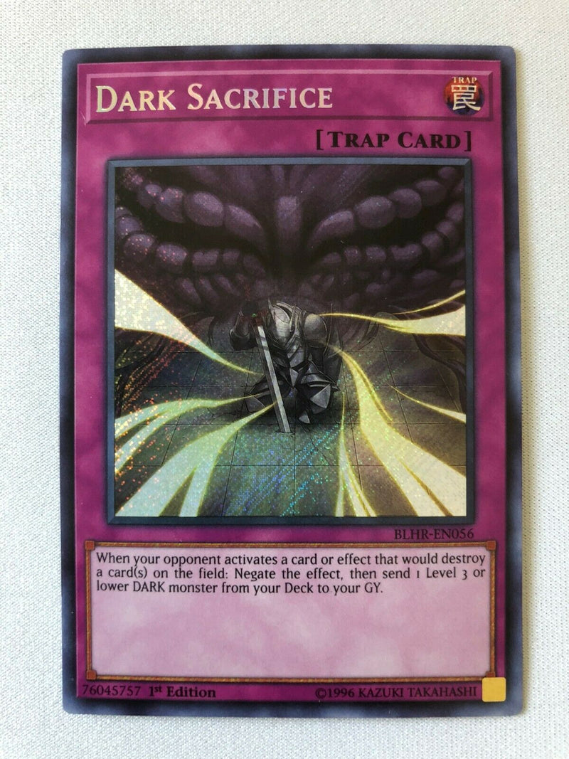 yugioh card of sacrifice Yugioh Dark Sacrifice BLHR-EN056 1st Edition Secret Rare Near Mint