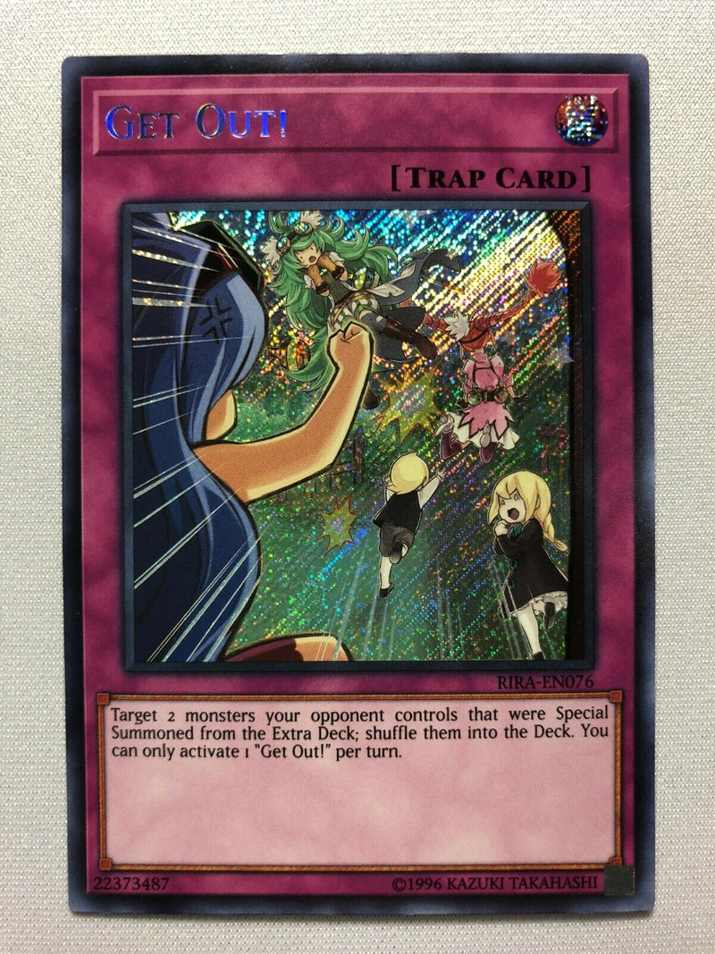Yugioh Get Out! RIRA-EN076 Secret Rare Unlimited Edition Near Mint Yugioh Get Out! RIRA-EN076 Secret Rare Unlimited Edition Near Mint