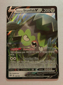 Galarian Stunfisk V 128/189 Holo Ultra Rare Darkness Ablaze Pokemon Card NM